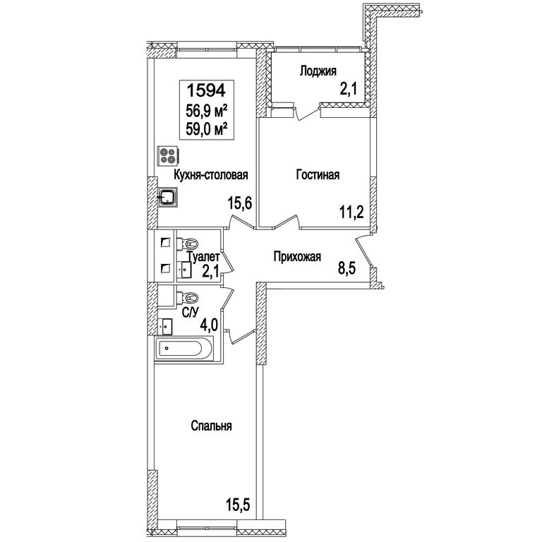 2-BD Apartment Sale, 59.4 sq. m. at Rasskazovo, Andreya Tarkovskogo Boulevard, Vnukovskoye Settlement, Moscow, Russia #2 2-BD Apartment Sale, 59.4 sq. m. at Rasskazovo, Andreya Tarkovskogo Boulevard, Vnukovskoye Settlement, Moscow, Russia #2