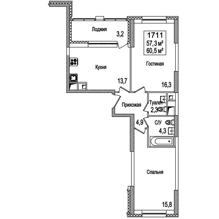 2-BD Apartment Sale, 61平方米 at Rasskazovo, Andreya Tarkovskogo Boulevard, Vnukovskoye Settlement, Moscow, Russia #2 2-BD Apartment Sale, 61平方米 at Rasskazovo, Andreya Tarkovskogo Boulevard, Vnukovskoye Settlement, Moscow, Russia #2