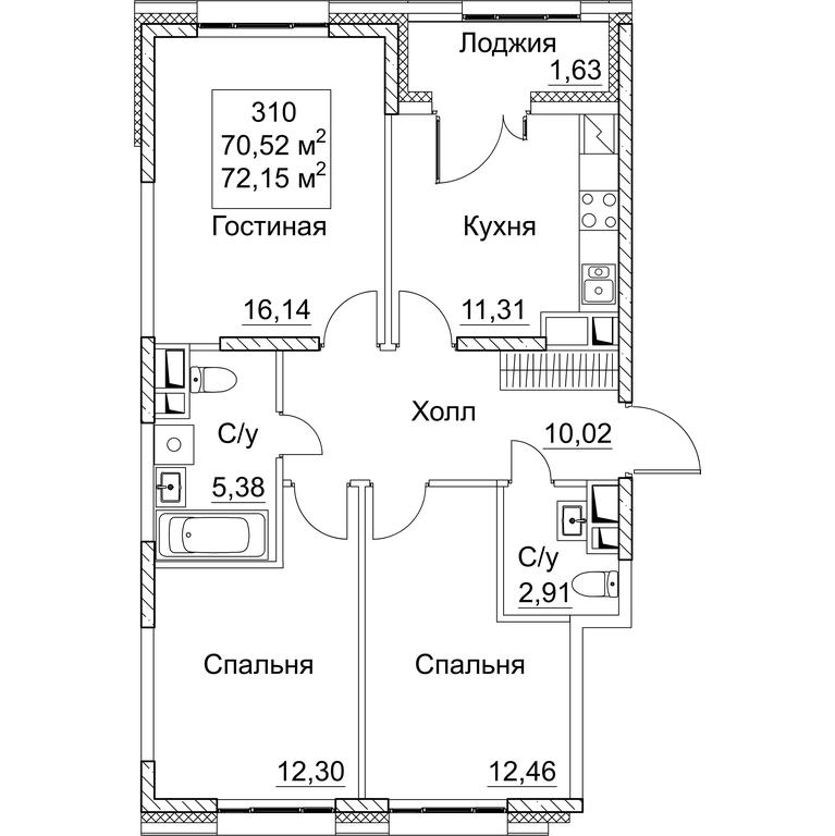 3-BD Apartment Sale, 72.15 sq. m. at SEZAR CITY, 2nd Khoroshyovsky Drive, Moscow, Russia #1 3-BD Apartment Sale, 72.15 sq. m. at SEZAR CITY, 2nd Khoroshyovsky Drive, Moscow, Russia #1
