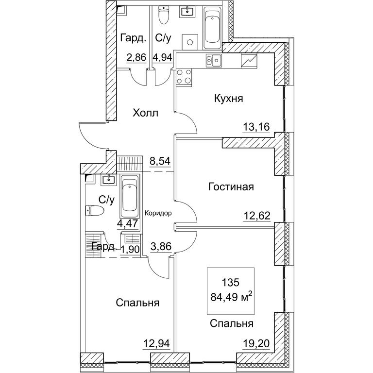 3-BD Apartment Sale, 84.49平方米 at SEZAR CITY, 2nd Khoroshyovsky Drive, Moscow, Russia #1 3-BD Apartment Sale, 84.49平方米 at SEZAR CITY, 2nd Khoroshyovsky Drive, Moscow, Russia #1
