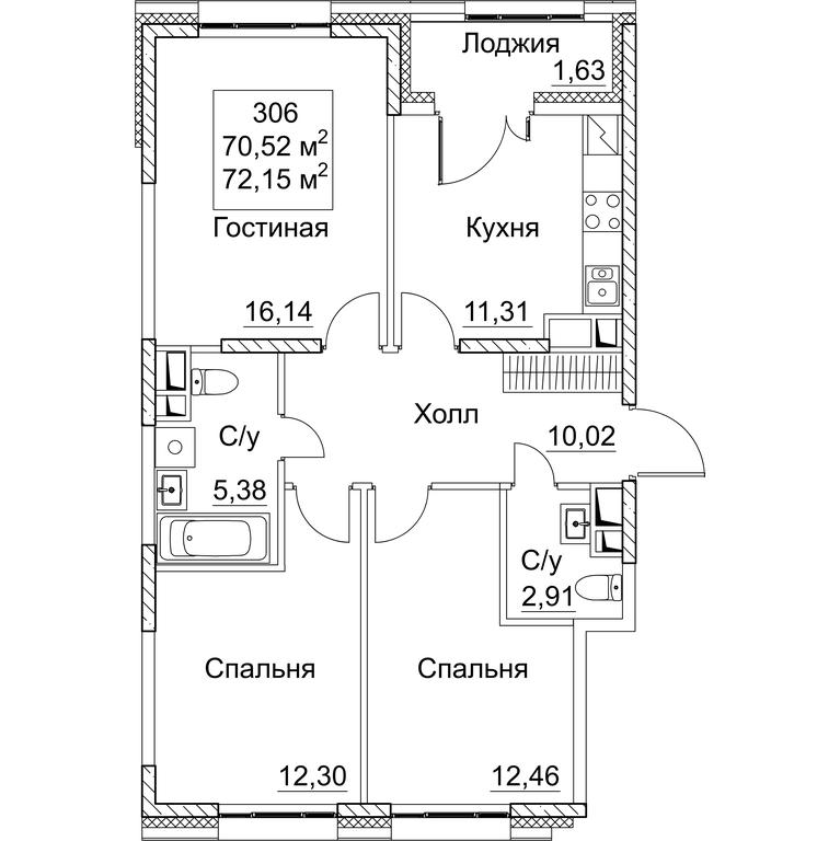 3-BD Apartment Sale, 72.15平方米 at SEZAR CITY, 2nd Khoroshyovsky Drive, Moscow, Russia #1 3-BD Apartment Sale, 72.15平方米 at SEZAR CITY, 2nd Khoroshyovsky Drive, Moscow, Russia #1