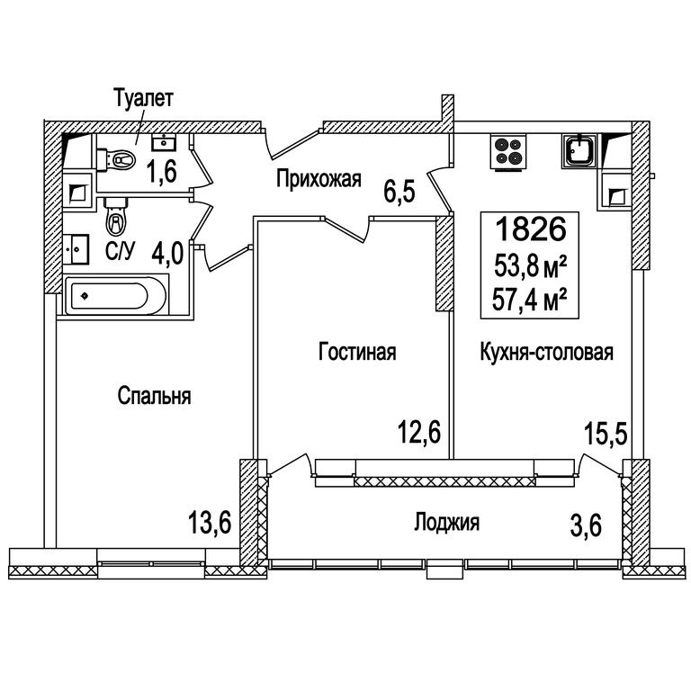 2-BD Apartment Sale, 57.6平方米 at Rasskazovo, Andreya Tarkovskogo Boulevard, Vnukovskoye Settlement, Moscow, Russia #2 2-BD Apartment Sale, 57.6平方米 at Rasskazovo, Andreya Tarkovskogo Boulevard, Vnukovskoye Settlement, Moscow, Russia #2