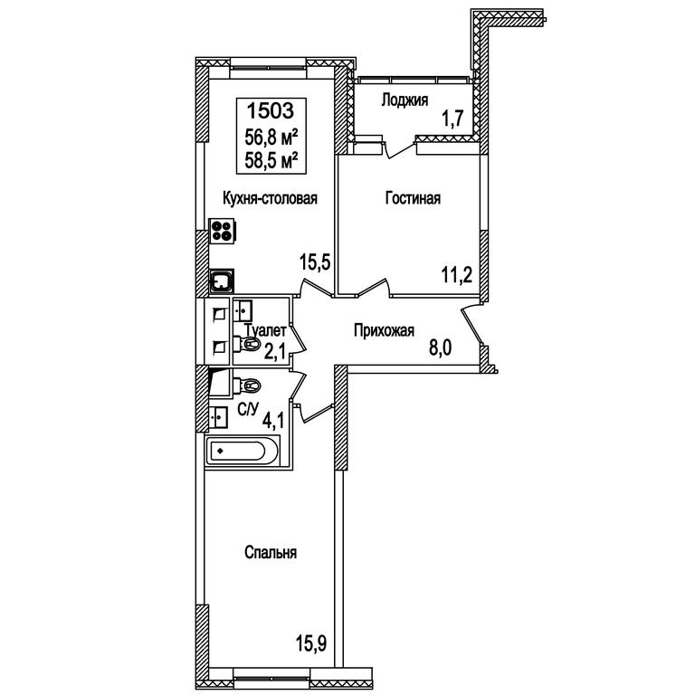 2-BD Apartment Sale, 58.7 sq. m. at Rasskazovo, Andreya Tarkovskogo Boulevard, Vnukovskoye Settlement, Moscow, Russia #2 2-BD Apartment Sale, 58.7 sq. m. at Rasskazovo, Andreya Tarkovskogo Boulevard, Vnukovskoye Settlement, Moscow, Russia #2