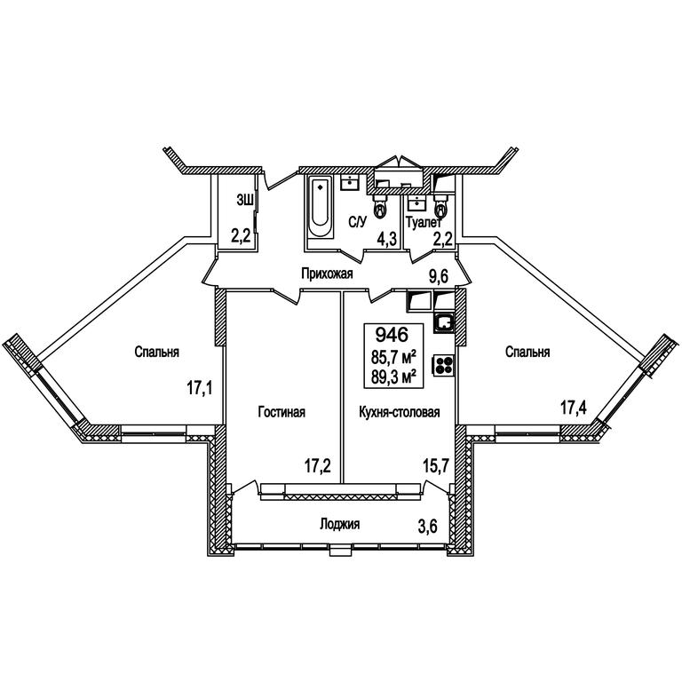 3-BD Apartment Sale, 89.7 sq. m. at Rasskazovo, Andreya Tarkovskogo Boulevard, Vnukovskoye Settlement, Moscow, Russia #2 3-BD Apartment Sale, 89.7 sq. m. at Rasskazovo, Andreya Tarkovskogo Boulevard, Vnukovskoye Settlement, Moscow, Russia #2