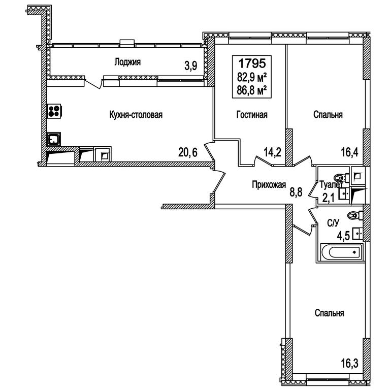 3-BD Apartment Sale, 87.6 sq. m. at Rasskazovo, Andreya Tarkovskogo Boulevard, Vnukovskoye Settlement, Moscow, Russia #2 3-BD Apartment Sale, 87.6 sq. m. at Rasskazovo, Andreya Tarkovskogo Boulevard, Vnukovskoye Settlement, Moscow, Russia #2
