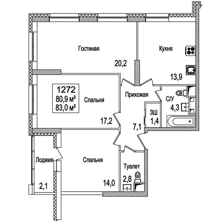3-BD Apartment Sale, 83.4 sq. m. at Rasskazovo, Andreya Tarkovskogo Boulevard, Vnukovskoye Settlement, Moscow, Russia #2 3-BD Apartment Sale, 83.4 sq. m. at Rasskazovo, Andreya Tarkovskogo Boulevard, Vnukovskoye Settlement, Moscow, Russia #2