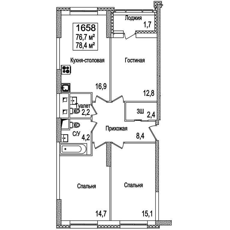 3-BD Apartment Sale, 78.8 sq. m. at Rasskazovo, Andreya Tarkovskogo Boulevard, Vnukovskoye Settlement, Moscow, Russia #2 3-BD Apartment Sale, 78.8 sq. m. at Rasskazovo, Andreya Tarkovskogo Boulevard, Vnukovskoye Settlement, Moscow, Russia #2