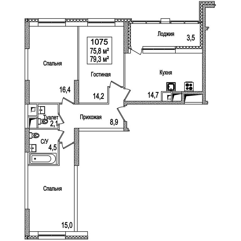 3-BD Apartment Sale, 79.3 sq. m. at Rasskazovo, Andreya Tarkovskogo Boulevard, Vnukovskoye Settlement, Moscow, Russia #1 3-BD Apartment Sale, 79.3 sq. m. at Rasskazovo, Andreya Tarkovskogo Boulevard, Vnukovskoye Settlement, Moscow, Russia #1