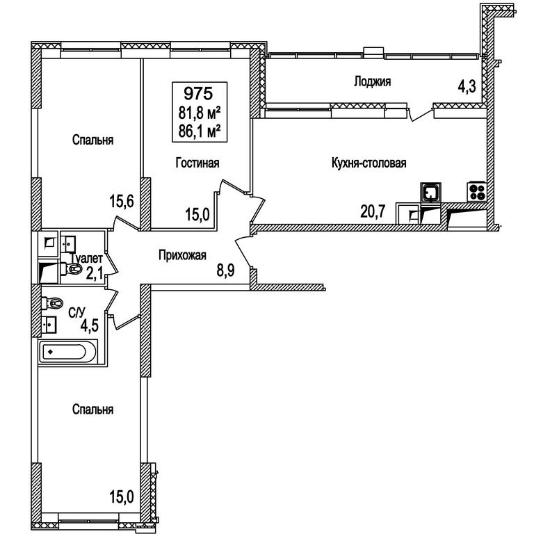 3-BD Apartment Sale, 86.1 sq. m. at Rasskazovo, Andreya Tarkovskogo Boulevard, Vnukovskoye Settlement, Moscow, Russia #2 3-BD Apartment Sale, 86.1 sq. m. at Rasskazovo, Andreya Tarkovskogo Boulevard, Vnukovskoye Settlement, Moscow, Russia #2