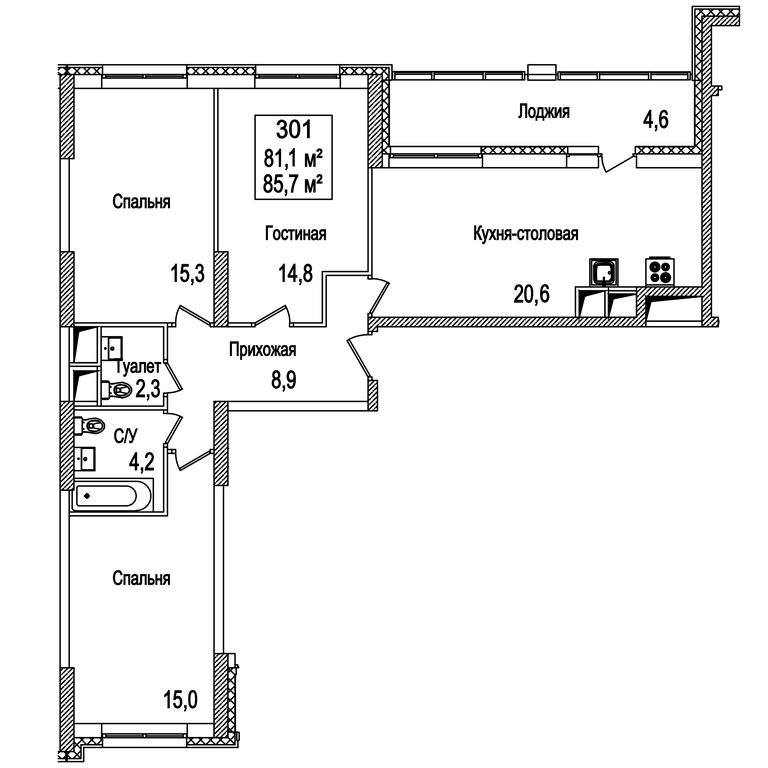3-BD Apartment Sale, 85.7 sq. m. at Rasskazovo, Andreya Tarkovskogo Boulevard, Vnukovskoye Settlement, Moscow, Russia #1 3-BD Apartment Sale, 85.7 sq. m. at Rasskazovo, Andreya Tarkovskogo Boulevard, Vnukovskoye Settlement, Moscow, Russia #1