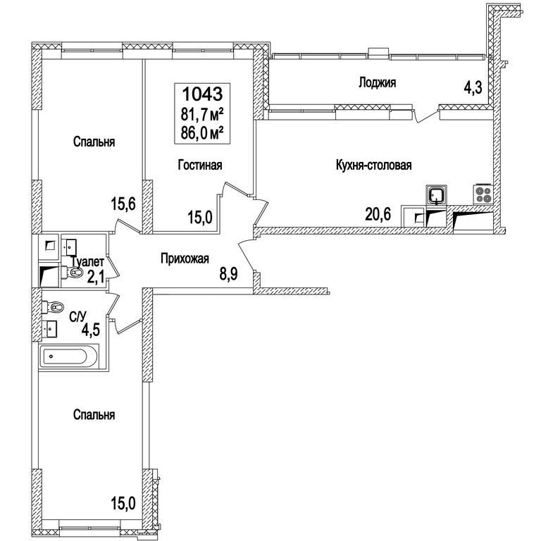 3-BD Apartment Sale, 86.6 sq. m. at Rasskazovo, Andreya Tarkovskogo Boulevard, Vnukovskoye Settlement, Moscow, Russia #1 3-BD Apartment Sale, 86.6 sq. m. at Rasskazovo, Andreya Tarkovskogo Boulevard, Vnukovskoye Settlement, Moscow, Russia #1