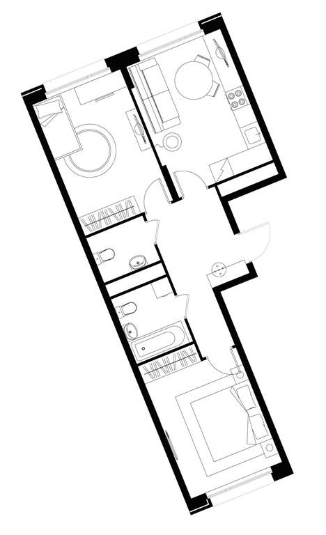 2-BD Apartment Sale, 57.4平方米 at Peredelkino Blizhnee, Korneya Chukovskogo Street, 1, Vnukovskoye Settlement, Moscow, Russia #1