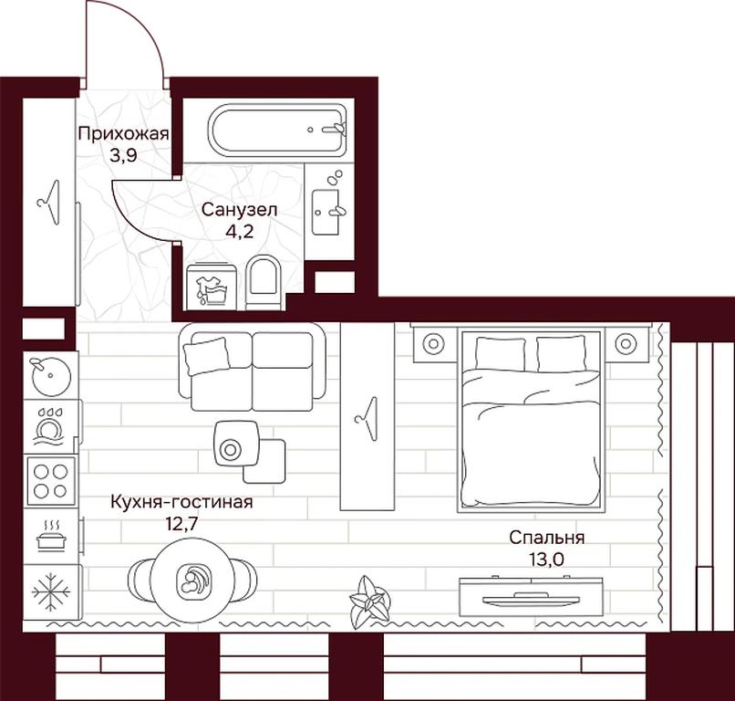 1-BD Apartment Sale, 33.8 sq. m. at Dom 7 Danilovskiy, Serpukhovsky Val Street, Moscow, Russia #1 1-BD Apartment Sale, 33.8 sq. m. at Dom 7 Danilovskiy, Serpukhovsky Val Street, Moscow, Russia #1