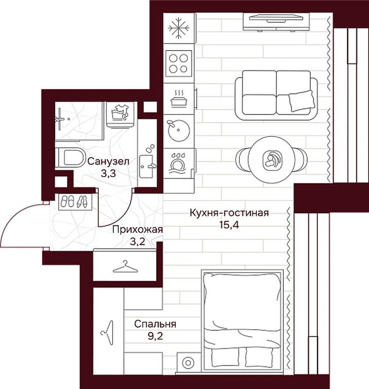1-BD Apartment Sale, 31.1 sq. m. at Dom 7 Danilovskiy, Serpukhovsky Val Street, Moscow, Russia #1 1-BD Apartment Sale, 31.1 sq. m. at Dom 7 Danilovskiy, Serpukhovsky Val Street, Moscow, Russia #1