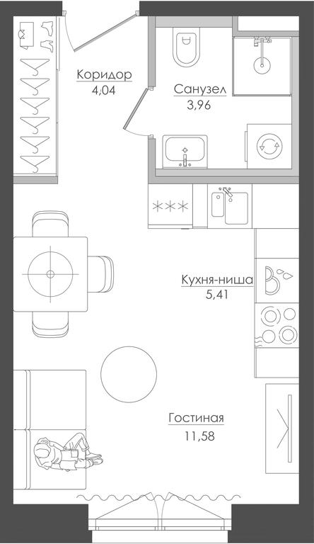 Apartment Sale, 25.13 sq. m. at Seliger City, Ilmenskiy Drive, 14к3, Moscow, Russia #1