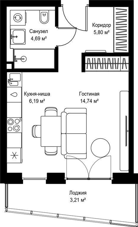 Apartment Sale, 34.63平方米 at Seliger City, Ilmenskiy Drive, 14к3, Moscow, Russia #2 Apartment Sale, 34.63平方米 at Seliger City, Ilmenskiy Drive, 14к3, Moscow, Russia #2