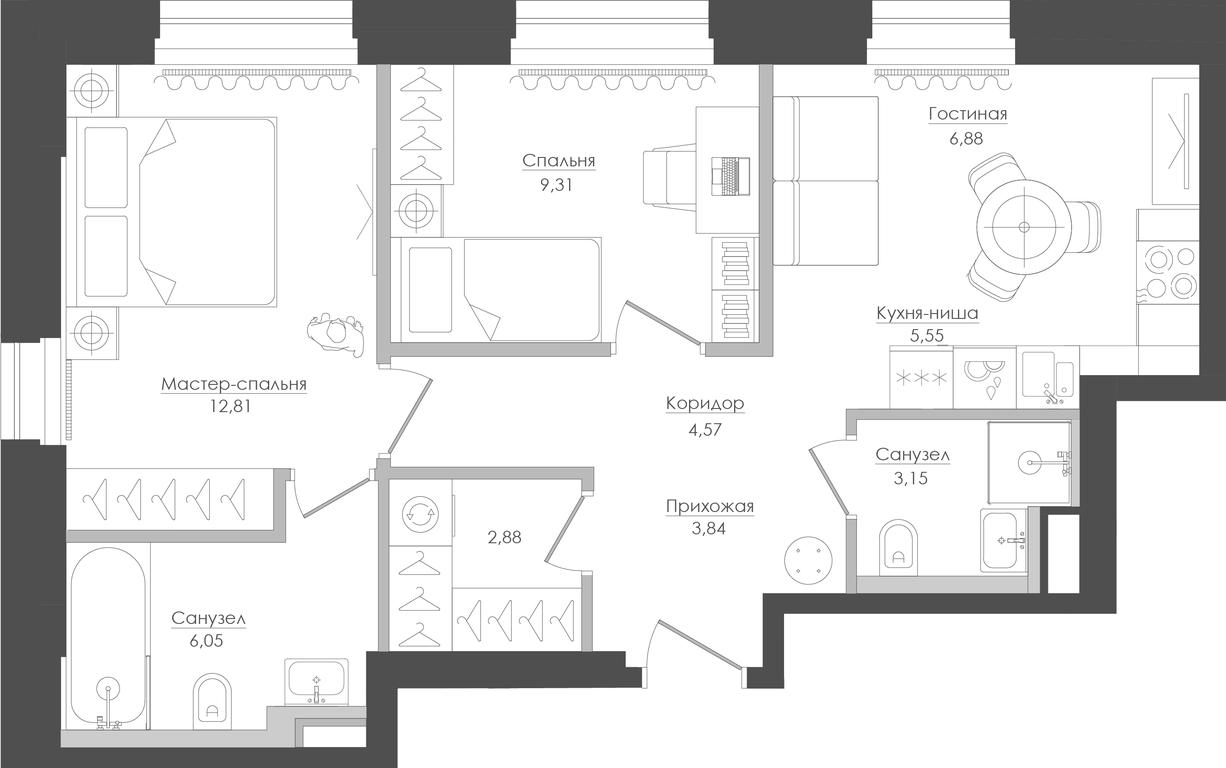 Продажа 2-комн. квартиры, 55,14 м² в ЖК «Селигер Сити», Ильменский проезд, 14к3, Москва, Россия #1 Продажа 2-комн. квартиры, 55,14 м² в ЖК «Селигер Сити», Ильменский проезд, 14к3, Москва, Россия #1