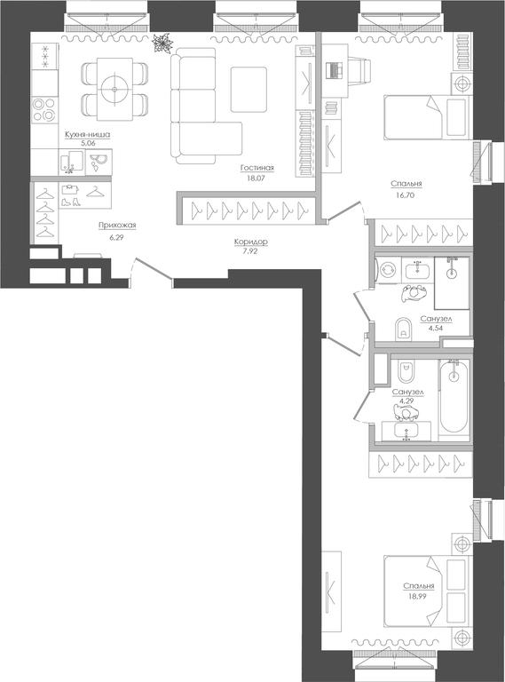 2-BD Apartment Sale, 82.77 sq. m. at Seliger City, Ilmenskiy Drive, 14к3, Moscow, Russia #1