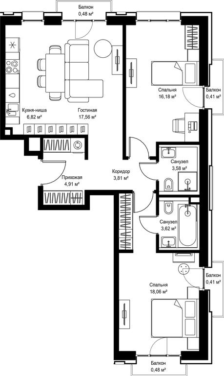 Продажа 2-комн. квартиры, 76,32 м² в ЖК «Селигер Сити», Ильменский проезд, 14к3, Москва, Россия #2