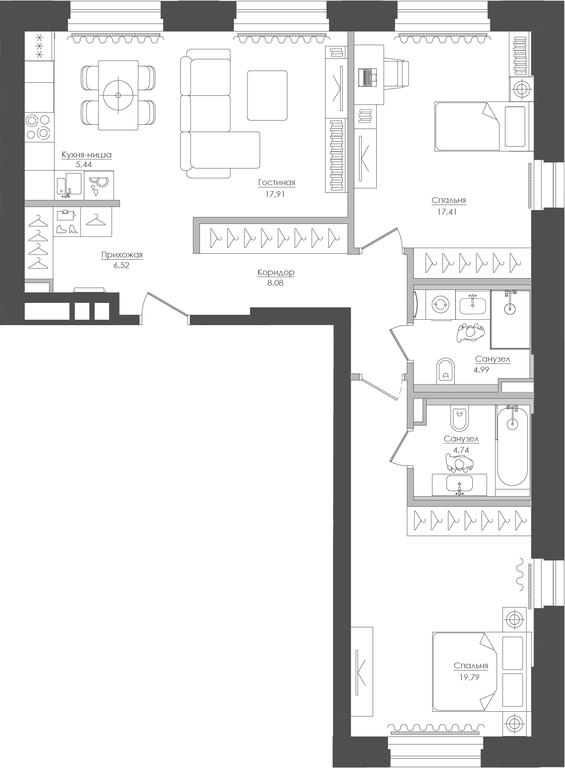 2-BD Apartment Sale, 86.03 sq. m. at Seliger City, Ilmenskiy Drive, 14к3, Moscow, Russia #1
