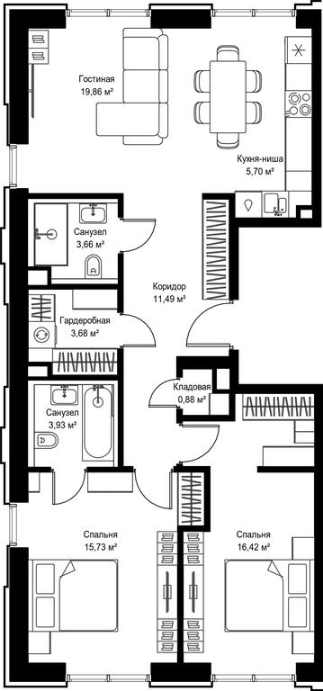 2-BD Apartment Sale, 81.35平方米 at Seliger City, Ilmenskiy Drive, 14к3, Moscow, Russia #2 2-BD Apartment Sale, 81.35平方米 at Seliger City, Ilmenskiy Drive, 14к3, Moscow, Russia #2