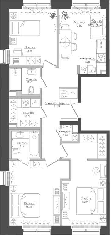 2-BD Apartment Sale, 81.35平方米 at Seliger City, Ilmenskiy Drive, 14к3, Moscow, Russia #1 2-BD Apartment Sale, 81.35平方米 at Seliger City, Ilmenskiy Drive, 14к3, Moscow, Russia #1