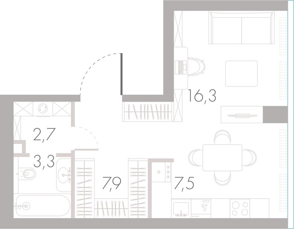 Apartment Sale, 37.3 sq. m. at River Park Towers, Kutuzovsky Drive, 16с1, Moscow, Russia #1
