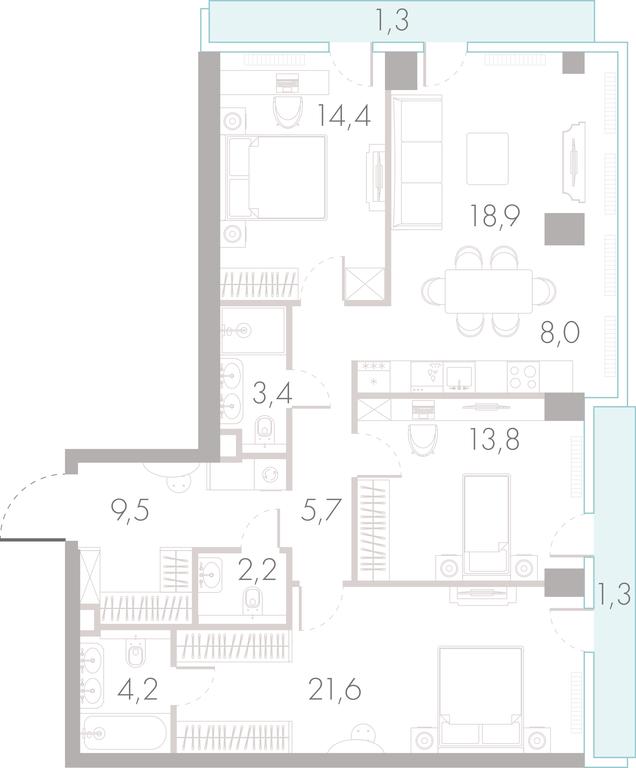 3-BD Apartment Sale, 104.2 sq. m. at River Park Towers, Kutuzovsky Drive, 16с1, Moscow, Russia #1 3-BD Apartment Sale, 104.2 sq. m. at River Park Towers, Kutuzovsky Drive, 16с1, Moscow, Russia #1