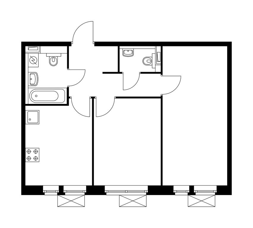 2-BD Apartment Sale, 50.5平方米 at Kuzminskiy Les, mikrorayon Belaya Dacha, 25, Kotelniki, Moscow Region, Russia #1