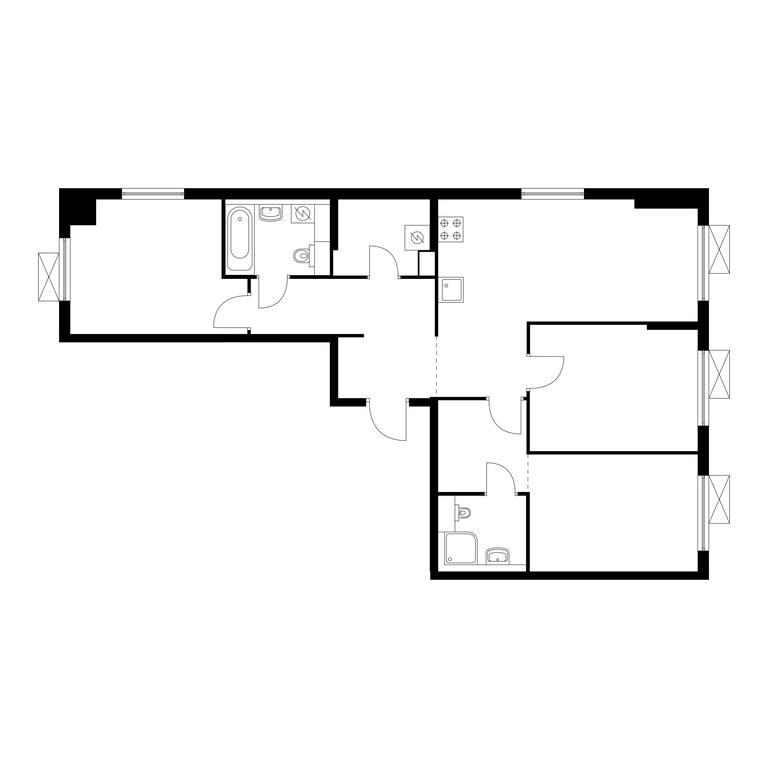3-BD Apartment Sale, 81.8 sq. m. at Ilinskie Luga, Zapovednaya Street, 1, posyolok Ilyinskoye-Usovo, Krasnogorsk City District, Moscow Region, Russia #1