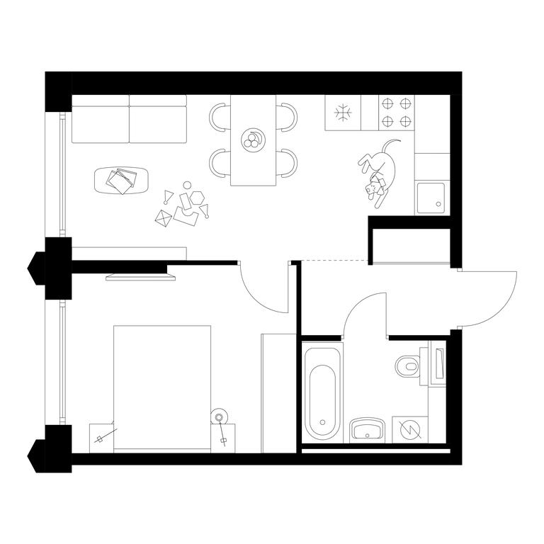 1-BD Apartment Sale, 35.9 sq. m. at Businovskiy Park, Izhorskaya Street, 6с5, Moscow, Russia #1