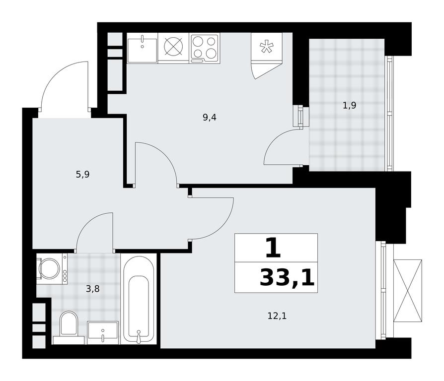 Apartment Sale, 33.1平方米 at Prokshino, Prokshino Residential Complex, Sosenskoye Settlement, Moscow, Russia #1 Apartment Sale, 33.1平方米 at Prokshino, Prokshino Residential Complex, Sosenskoye Settlement, Moscow, Russia #1