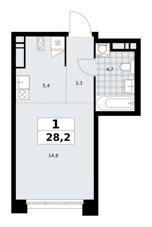 Apartment Sale, 28.2平方米 at Prokshino, Prokshino Residential Complex, Sosenskoye Settlement, Moscow, Russia #1