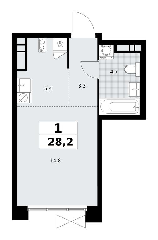 Apartment Sale, 28.2平方米 at Prokshino, Prokshino Residential Complex, Sosenskoye Settlement, Moscow, Russia #1