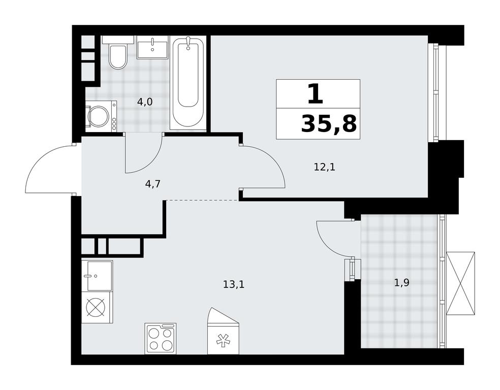 Apartment Sale, 35.8 sq. m. at Prokshino, Prokshino Residential Complex, Sosenskoye Settlement, Moscow, Russia #1 Apartment Sale, 35.8 sq. m. at Prokshino, Prokshino Residential Complex, Sosenskoye Settlement, Moscow, Russia #1