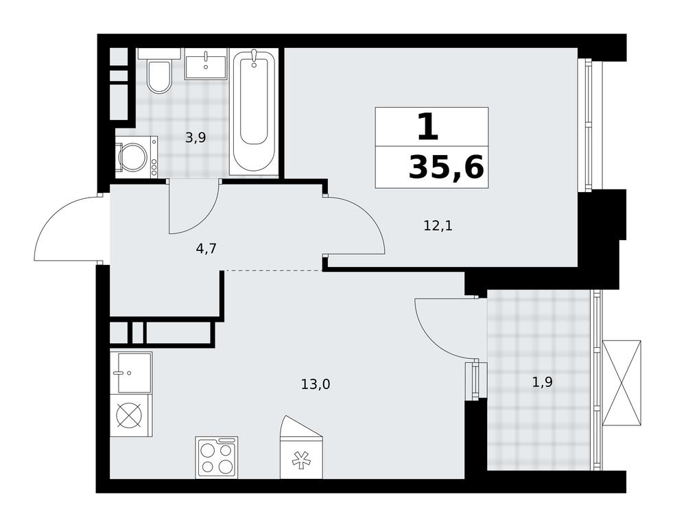Apartment Sale, 35.6平方米 at Prokshino, Prokshino Residential Complex, Sosenskoye Settlement, Moscow, Russia #1 Apartment Sale, 35.6平方米 at Prokshino, Prokshino Residential Complex, Sosenskoye Settlement, Moscow, Russia #1