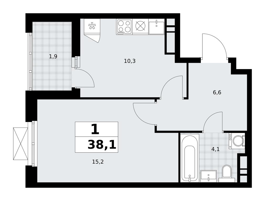 Apartment Sale, 38.1 sq. m. at Prokshino, Prokshino Residential Complex, Sosenskoye Settlement, Moscow, Russia #1