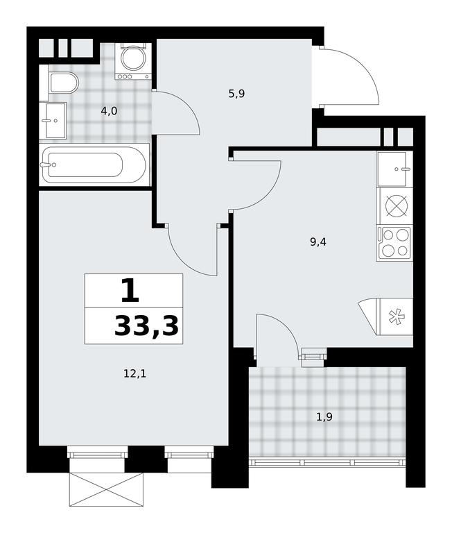Apartment Sale, 33.3平方米 at Prokshino, Prokshino Residential Complex, Sosenskoye Settlement, Moscow, Russia #1 Apartment Sale, 33.3平方米 at Prokshino, Prokshino Residential Complex, Sosenskoye Settlement, Moscow, Russia #1