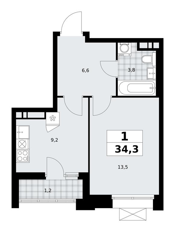 Apartment Sale, 34.3平方米 at Prokshino, Prokshino Residential Complex, Sosenskoye Settlement, Moscow, Russia #1 Apartment Sale, 34.3平方米 at Prokshino, Prokshino Residential Complex, Sosenskoye Settlement, Moscow, Russia #1