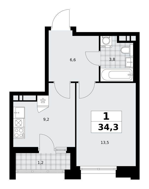 Apartment Sale, 34.3平方米 at Prokshino, Prokshino Residential Complex, Sosenskoye Settlement, Moscow, Russia #1 Apartment Sale, 34.3平方米 at Prokshino, Prokshino Residential Complex, Sosenskoye Settlement, Moscow, Russia #1