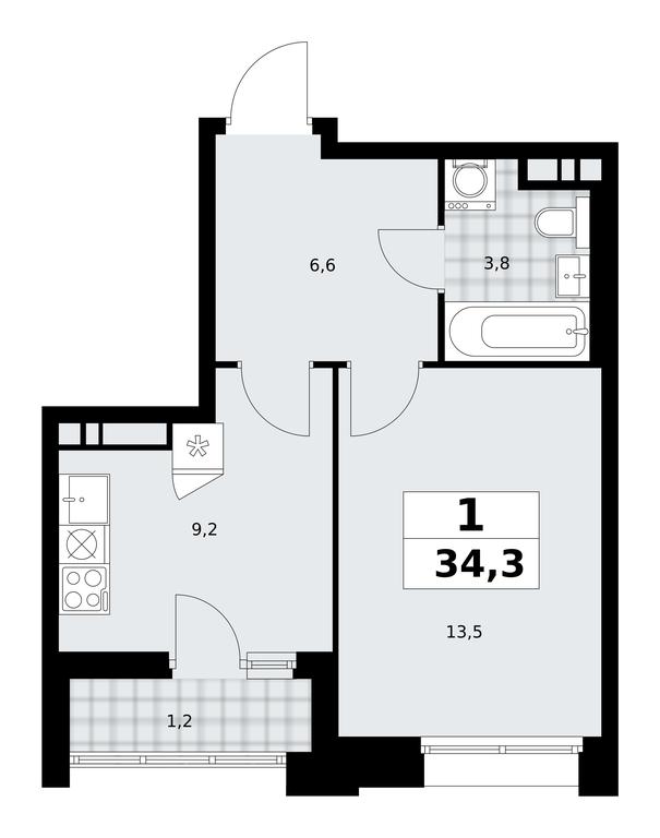 Apartment Sale, 34.3平方米 at Prokshino, Prokshino Residential Complex, Sosenskoye Settlement, Moscow, Russia #1 Apartment Sale, 34.3平方米 at Prokshino, Prokshino Residential Complex, Sosenskoye Settlement, Moscow, Russia #1