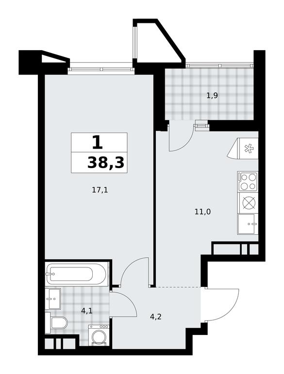 Apartment Sale, 38.3平方米 at Prokshino, Prokshino Residential Complex, Sosenskoye Settlement, Moscow, Russia #1 Apartment Sale, 38.3平方米 at Prokshino, Prokshino Residential Complex, Sosenskoye Settlement, Moscow, Russia #1