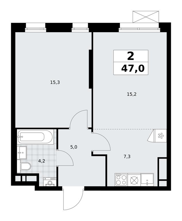 1-BD Apartment Sale, 47平方米 at Prokshino, Prokshino Residential Complex, Sosenskoye Settlement, Moscow, Russia #1