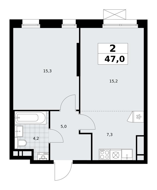 1-BD Apartment Sale, 47平方米 at Prokshino, Prokshino Residential Complex, Sosenskoye Settlement, Moscow, Russia #1 1-BD Apartment Sale, 47平方米 at Prokshino, Prokshino Residential Complex, Sosenskoye Settlement, Moscow, Russia #1