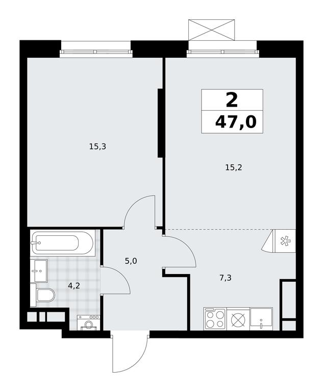 1-BD Apartment Sale, 47 sq. m. at Prokshino, Prokshino Residential Complex, Sosenskoye Settlement, Moscow, Russia #1