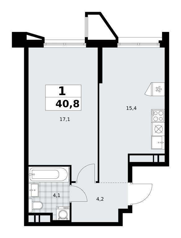 Apartment Sale, 40.8平方米 at Prokshino, Prokshino Residential Complex, Sosenskoye Settlement, Moscow, Russia #1