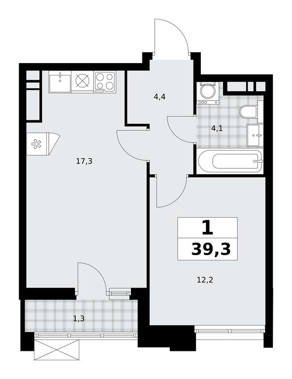 Apartment Sale, 39.3平方米 at Prokshino, Prokshino Residential Complex, Sosenskoye Settlement, Moscow, Russia #1