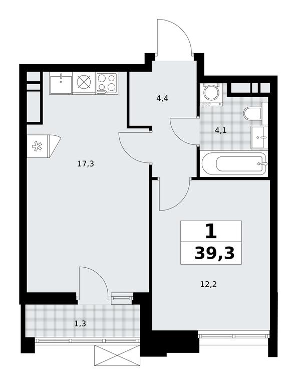 Apartment Sale, 39.3平方米 at Prokshino, Prokshino Residential Complex, Sosenskoye Settlement, Moscow, Russia #1