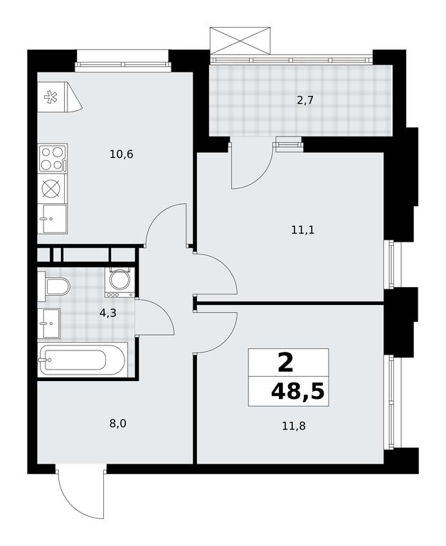 1-BD Apartment Sale, 48.5平方米 at Prokshino, Prokshino Residential Complex, Sosenskoye Settlement, Moscow, Russia #1 1-BD Apartment Sale, 48.5平方米 at Prokshino, Prokshino Residential Complex, Sosenskoye Settlement, Moscow, Russia #1