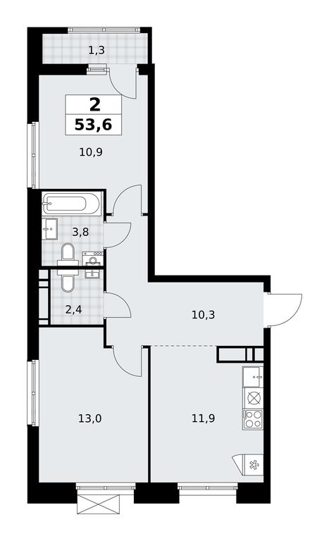 1-BD Apartment Sale, 53.6平方米 at Prokshino, Prokshino Residential Complex, Sosenskoye Settlement, Moscow, Russia #1 1-BD Apartment Sale, 53.6平方米 at Prokshino, Prokshino Residential Complex, Sosenskoye Settlement, Moscow, Russia #1